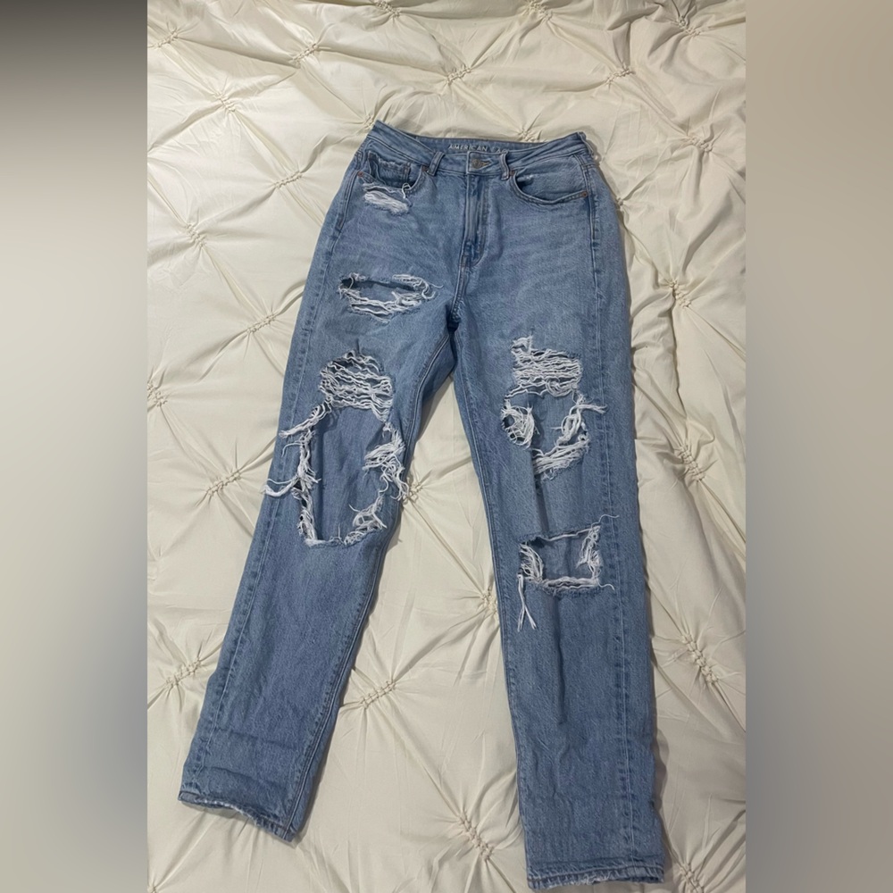American Eagle Ripped Mom Jeans